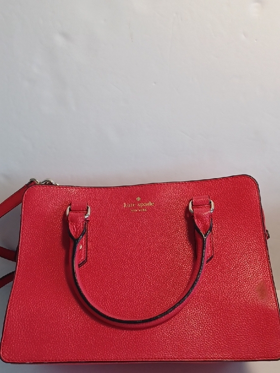 kate spade Handbags - kate spade red pebbled leather satchel with top handles With Flaws As Pictured